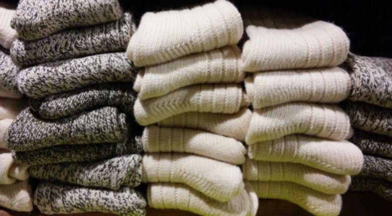 Calcetines largos tejidos a mano para mujer, 100 % lana, comercio